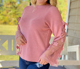Lovely Lace Sweater (Mauve)