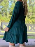 Hunter Green Tiered Dress