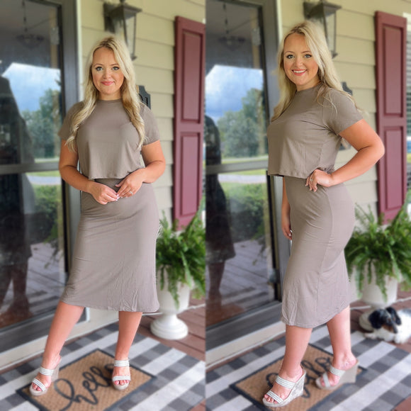 2-Piece Ribbed Skirt Set