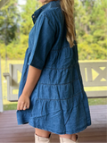 Denim Button Dress