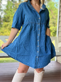 Denim Button Dress