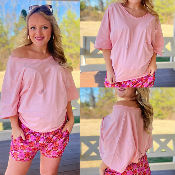 Tickled Pink Oversize Tee