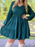 Hunter Green Tiered Dress