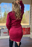 Red Satin Leopard Dress