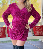 Velvet Pink Sequin Dress