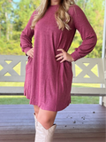 Raspberry Brushed Dress