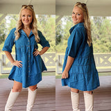 Denim Button Dress