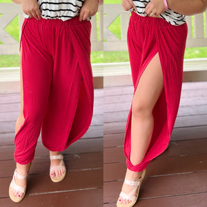 Ruby red genie pants