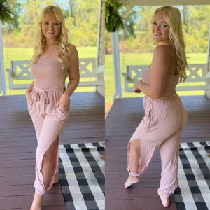 “Polite in Pink” jumpsuit