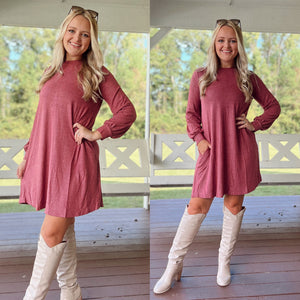 Raspberry Brushed Dress