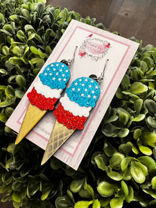 Patriotic Ice-Cream Earrings