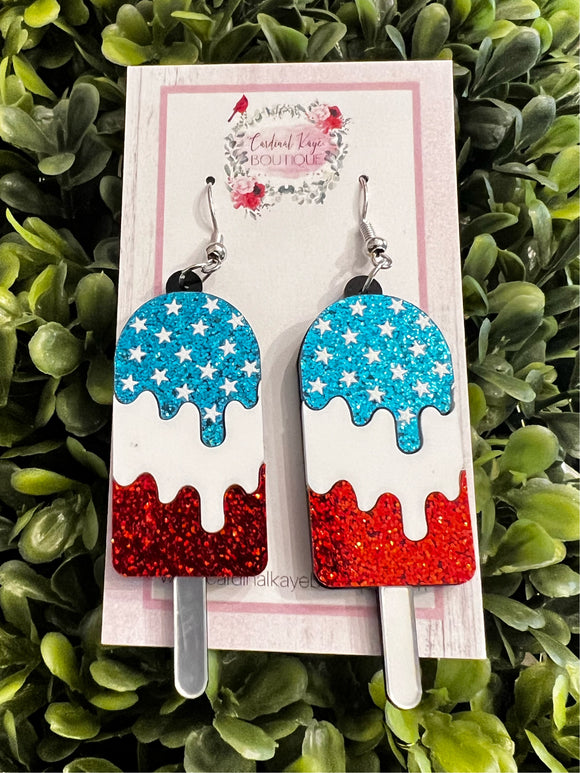 Patriotic popsicle earrings