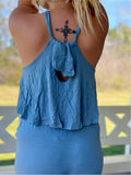 Baby-Blue Halter Jumpsuit