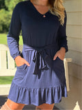 Wrapped in Navy Dress