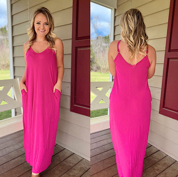 Magenta Pink Maxi Dress