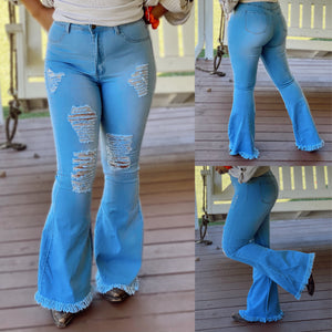 “Baby Blue Bells” high waisted jeans