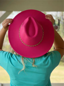 Hot Pink Wide Brim Fedora