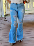 “Baby Blue Bells” high waisted jeans