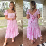 “Charleston” Checkered Pink Dress