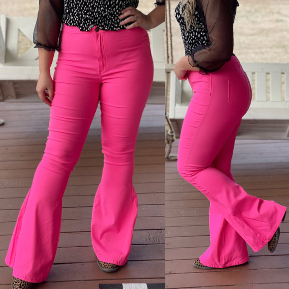 Neon Pink Highwaisted Bells