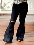 “HOLY BELLS-Black” high waisted jeans